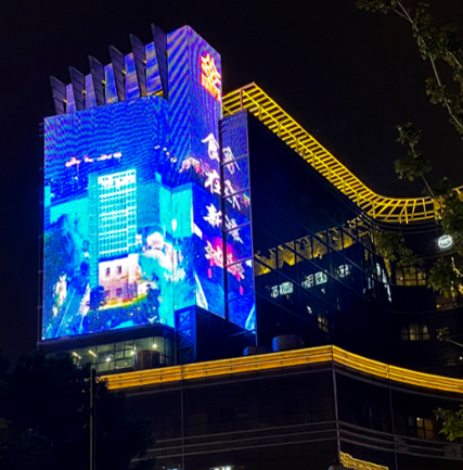 无锡新地沐日广场百仕达大厦LED网格屏项目